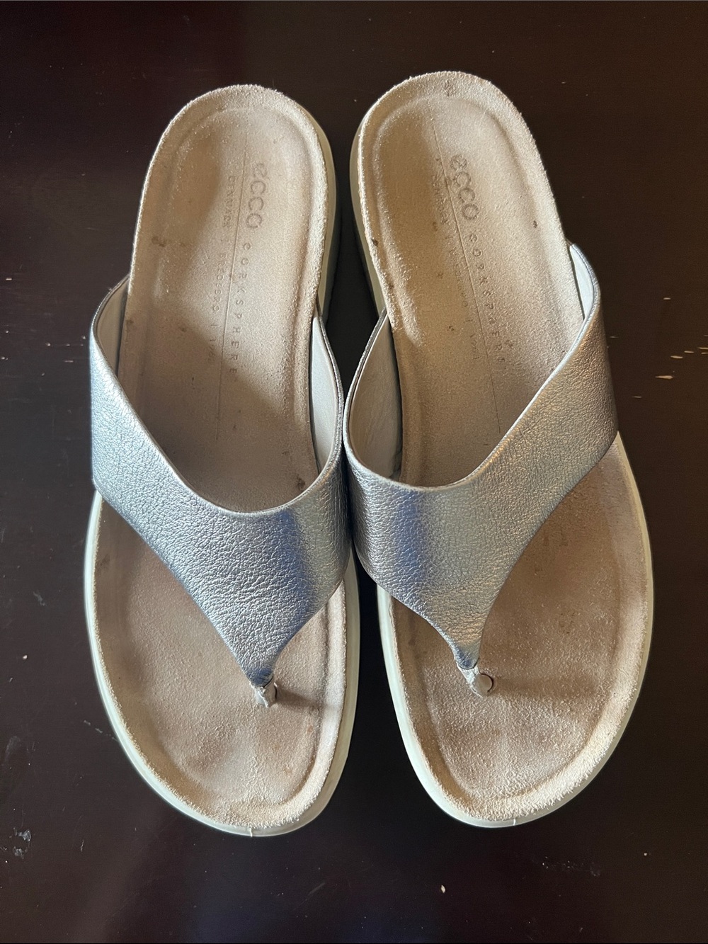Ecco Corksphere Thong Sandals